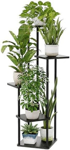 Bamworld Black Plant Stand Indoor Corner Plant Shelf for Multiple Plants by Bamworld