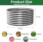 5 Pack 3x3FT Round Corrugated Galvanized Steel Raised Garden Bed Outdoor, Metal Above Ground Garden Bed for Vegetables and Flowers, Raised Beds for Gardening-3x3FTx10Inch - Image 2