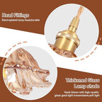 Plug in Pendant Light Fixtures,Hanging Light Fixture Amber Glass Pendant Light 10.6in E26 Pendant Lighting for Kitchen Island, Bedroom, Dining Room, Living Room - Image 5