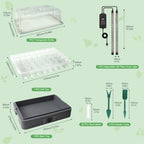 40-Cell Self-Watering Seed Starter Tray with Grow Light, 1-24H Timer, Humidity Dome, Soil pH Meter, Gloves, Seedling Tools, Indoor Kit for Plant Germination, Herbs, Vegetables, Flowers - Image 3