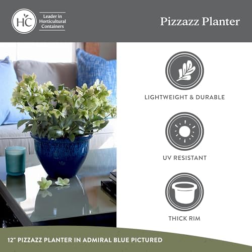 The HC Companies Pizzazz Decorative Round Flower Pots w/Ceramic Look - UV-Resistant Decorative Pot for Outdoor & Indoor Plant Pots - Modern Planter for Flower, Herbs (20” Foggy Gray, Pack of 1) - Image 4