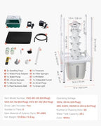 VEVOR Hydroponic Tower, 30 Pods 6 Tiers Hydroponics Growing System Kit with LED Grow Light & App Control, Vertical Home Garden with 20L Water Tank & Pump, Planter for Indoor Herbs, Fruits, Vegetables - Image 7
