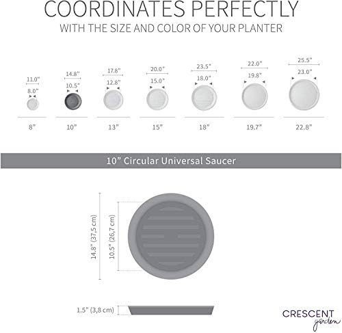 Crescent Garden Universal Round Planter Saucer, Durable Drainage Dish for Plant Pots, Heavy-Duty Plant Dishes Saucer, Indoor & Outdoor Plant Trays - Midnight Blue (11 inch Inner, 15 inch Outer) - Image 3