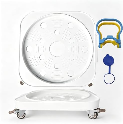 2-Pack 11" 5-Gallon Water Bottle Jug Caddy with 4 Rolling Swivel Casters - Heavy-Duty 5-Gallon Bucket Dolly & Plant Stand, Blue (2, White) by Unknown