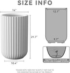 Kante Large Round Column White Concrete Planter 21.7" Tall, Outdoor - Image 2