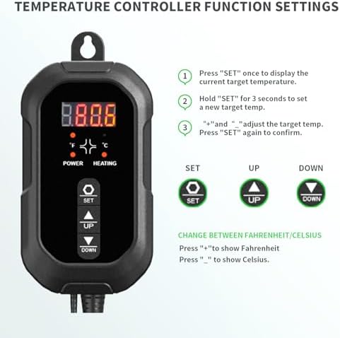 20"x20" Durable Seedling Heat Mat with Thermostat Controller - Image 6