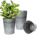 7 Inch Galvanized Bucket Planters, 6 Pack Metal Flower Pots with Drain Hole by vensovo