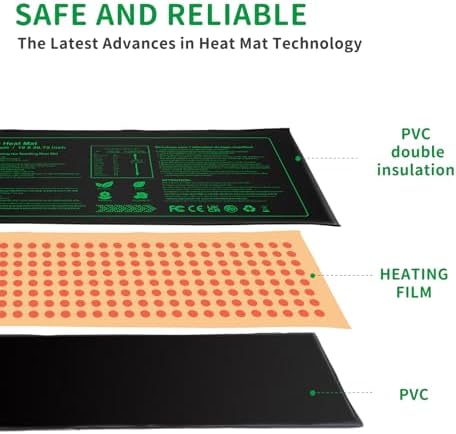 NAMOTEK Seedling Heat Mat, 10" x 20.75" Waterproof Plant Heating Mat, Warm Hydroponic Heating Pad for Indoor Home Gardening Seed Starter,Germination, Greenhouse - Image 3