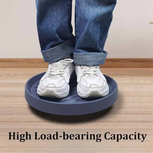Flower Pot Caddy with Rotating Wheels, Round Rolling Plant Stand Indoor Outdoor Planter Trolley for Plants Large Vases Whiskey Barrels Furniture (5#,White) - Image 2
