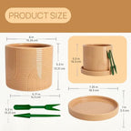 6 Inch Ceramic Plant Pot with Drainage Hole & Tray – Buttercream - Image 4