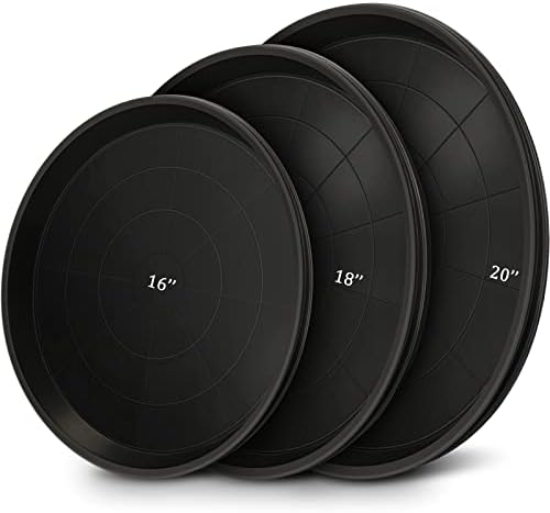 Eccliy 12 Pcs Plastic Plant Saucers Tray, Black, 16, 18, 20 Inch, Round by Eccliy