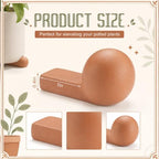 LemonRoad 12 Set Terra Cotta Cement Pot Feet for Outdoor Planters, Round - Image 2