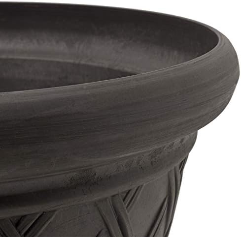 PSW Pot Collection Basket Weave Planter Pot for Indoor and Outdoor Plants and Gardens, 18-inch, Dark Charcoal - Image 3