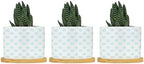 Timur in Blue Background Ceramic Planters Geometric Modern Planters for Outdoor Plants with Drainage Holes and Saucers Pot for Pots Outdoor Indoor Plants by BRUYU5SE