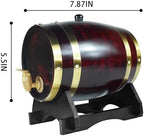 1.5L Whiskey Barrel Dispenser Oak Aging Barrels Home Whiskey Barrel Decanter for Wine, Spirits, Beer, and Liquor (Retro Color) - Image 3