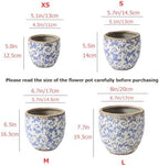 Reto Rustic Ceramic Flower Pots for Garden Plants and Succulents,Distressed Cracked Glazed Planters with Drainage Holes Tuscan Flower Pots for Outdoor,Bluel,with Hole - Image 4