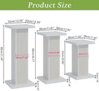 Fsbecl 3Pcs White Fluted Square Wooden Plant Pedestal Display Stands - Image 2