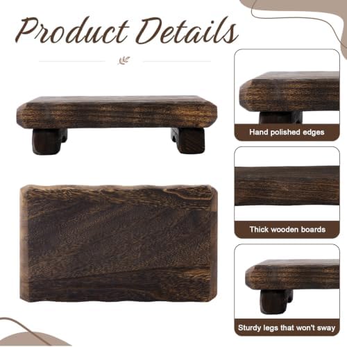 Briwooody Wood Riser Pedestal Stand for Kitchen Counter, 12 x 7 Inch - Image 3