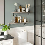 DINZI LVJ Long Wall Shelves, 31.5" Wall Mounted Shelves with Metal Brackets - Image 6
