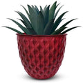 Headwind Glazed Ironstone Diamonte Collection – Crimson Red 10-Inch Decorative Plant Pot, Indoor & Outdoor, Vintage Diamond-Textured, Lightweight & Weather-Resistant for Garden Use by Robert Allen by Headwind