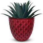 Headwind Glazed Ironstone Diamonte Collection – Crimson Red 10-Inch Decorative Plant Pot, Indoor & Outdoor, Vintage Diamond-Textured, Lightweight & Weather-Resistant for Garden Use by Robert Allen by Headwind