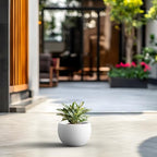Kante White Concrete Planter 11.8" Dia All-Weather Round Small Pot - Image 6