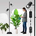 60W LED Grow Lights for Indoor Plants, COB Full Spectrum Plant Light with High PPFD, CRI 94 Floor Standing Grow Lamp, Dimmable 10000 Lumens, 6/8/12H Smart Timer, 37"-77" Adjustable Dual-Head (6000K) by Unknown