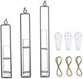 Hanging Glass Hydroponic Vase Set 3pcs with Test Tubes and Iron Frames, Wall-Mounted Plant Propagation Station for Home Décor and Garden Display, Includes 3 Hemp Ropes and 3 by Healvian