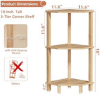 YUFAM 3-Tier Corner Shelf, Natural - Image 3
