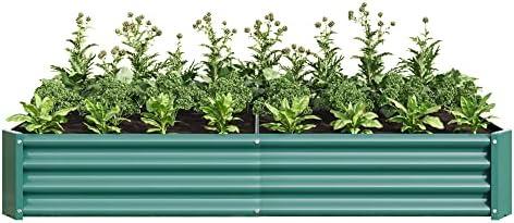 Metal Raised Garden Bed Outdoor, Rectangle Galvanized Rustproof Raised Planter Boxes for Flowers, Plants, Vegetables, Herbs (Green, 6x3x1FT) - Image 2