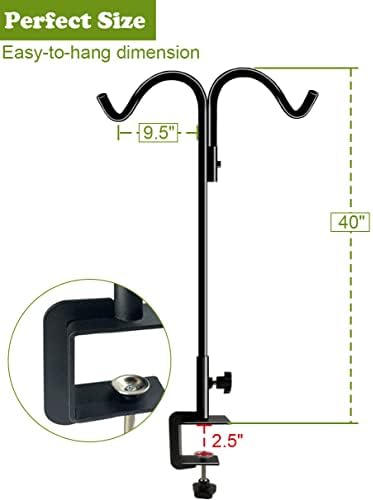 Koutemie 40’’ Tall Double Deck Hooks for Railing with 2.5 Inch Clamp, 1 Pcs - Image 6