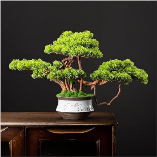 Artificial Bonsai Tree with Ceramic Pot - Fake Indoor Plant for Home Office Desk and Table Decoration - Perfect Potted Bonsai Decor for Any Space by Unknown