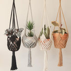 Hanging Planter with Patterns,4Packs Macrame Plant Hangers Indoor Macrame for up to 8 inch Pot Crochet Boho Plant Hanger Holder for Indoor Outdoor with 4S Shaped Stainless Steel Hooks (4colors) - Image 5