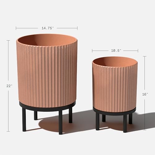 Veradek Demi Series Raised Duo Planters - Set of 2 Planters with Stands - Image 3