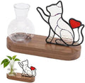 FREEBLOSS Plant Propagation Stations with Iridescent Stained Glass Cat Decor Desktop Propagation Vases Glass Planter Gifts for Plant Lovers by FreeandCreativeCraftsArt
