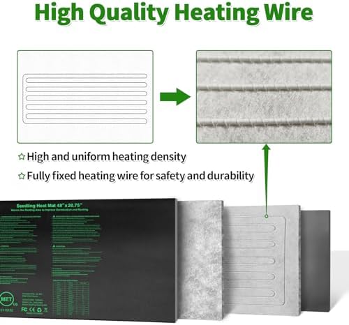 Seedling Heat Mat,20"x20.75" Heat mats for Seed Starting,Waterproof Plant Heating Mat Heating Pad for Seed Germination,Hydroponic Heating Pad Seed Starter - Image 6