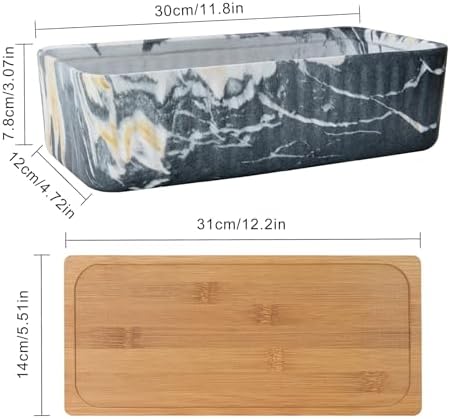 Succulent Pots, Large Shallow Rectangle Planters with Drainage Tray - Image 2