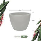 15.7" Wide Planter | Eco-Friendly Round Planter for Indoor or Outdoor Deck/Porch | Durable All-Weather Use Modern Pot for Trees, Flowers, Plants - Marbled Black - Image 2