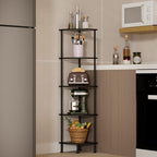 5-Tier Corner Shelf Stand, 52" Industrial Corner Display Rack for Living Room, Bookshelf, Tall Display Shelf, Plant Stand, Storage Standing Shelf for Bedroom, Bathroom, Kitchen, Black - Image 6