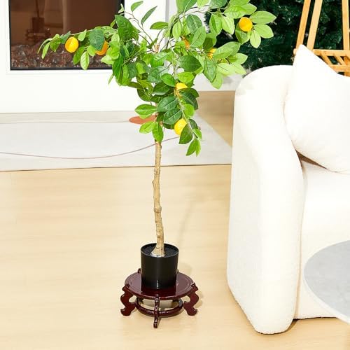 Geetery 2 Pcs 4–12 in Oriental Wooden Plant Stand Indoor Vase Stand, 8 in - Image 5