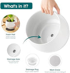 vancasso 3-Pack Ceramic Plant Pots, 7.3/9.6/11.6 Inch Indoor Planters with Saucers & Drainage Hole Planter pots for Indoor Plants and Flower, White - Image 3