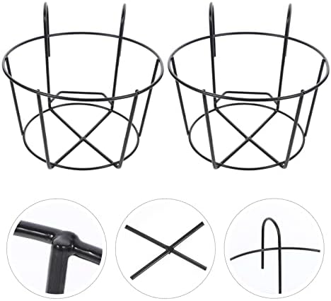 GANAZONO 2Pcs wall Hanging planters Balcony Flower Holder Railing Plant Pot Plant Iron Racks Balcony Planter Over Rail Planter Holder wall Plant Holder pots Metal Succulent Plants - Image 6