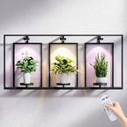 Shineled Metal Wall Planters, Wall Decor Plants with Light, Hanging Plant Shelves for Large Pots, Sturdy Wall Plant Holder for Living Room (1PK-3 Picture Frame) by Shineled