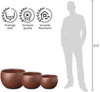 Kante 3-Pack 19.9" 15.7" 11.8" W Round Rusty Concrete Planters - Image 3