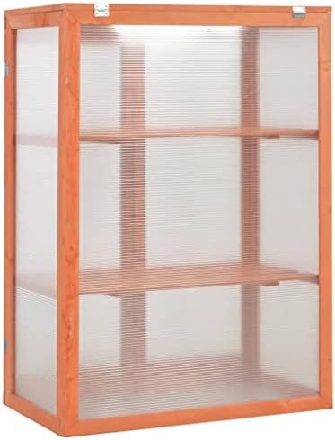 Wooden Portable Greenhouse, Garden Greenhouse Raised Flower Planter with 2 Shelves and 2 Doors, Garden Portable Mini Greenhouse Cabinet for Outdoor Indoor Use 29.5"x18.5"x42.9" -AA - Image 7