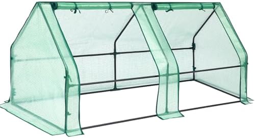 Ohuhu Portable Mini Greenhouse, 71"x36"x36" Greenhouses for Outdoors with Dual Large Zipper Doors & Ground Stakes, Waterproof & UV Protected Plastic Green House for Outside Garden Patio Backyard by Ohuhu