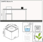 Lechuza Canto Stone 14 Sand Beige, Self-Watering Small Square Planter, H5.5 L5.5 W5.5 in - Image 3