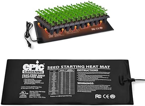 Epic Gardening Seedling Heat Mat for Plants – High-Performance 20W Heavy-Duty PVC Heating Mat for Seed Germination, Plant Growth, & Fermentation | Durable & Reliable Warmth for Indoor Gardening by EpicGardening