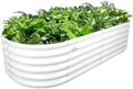 Anleolife 6x2x1.5ft Oval Galvanized Raised Garden Bed, Antique White by AAnleolife