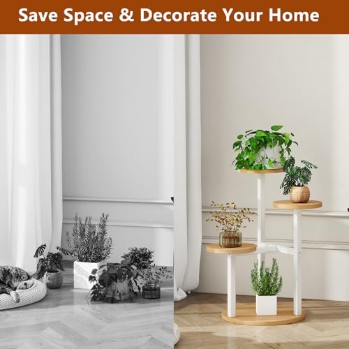 IBUYKE 4 Tier Small Plant Stand for Indoor, White TMJ073R - Image 6